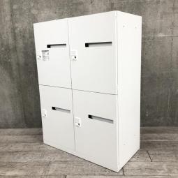 【在庫入替セール品】【フリーアドレスオフィスの相棒！4人用メールロッカー】■okamura（オカムラ）製　ピクスラインシリーズ　4人用パーソナルロッカー　■ダイヤル錠　投函口付き　■ホワイト