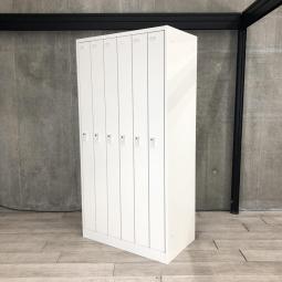 【定価約8万円】【個人の衣服や荷物をしっかり管理！使い勝手の良い6人用更衣ロッカー！】■オカムラ（okamura）製　FZシリーズ　6人用更衣ロッカー　■ホワイト　■シリンダー錠  【増員にもおすすめ！！】【弊社使用欄：A01012347】【KN】