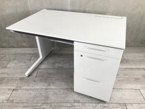 【在庫入替セール品】【幅1100mmが使いやすい！人気ホワイトカラーの片袖机！】■コクヨ製（KOKUYO）　アイエス（iS）シリーズ　片袖机　W1100mm　■ホワイト　■シリンダー錠 【弊社使用欄：A00993508】