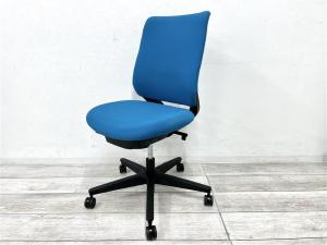 【定価約10万円】【すっきりと上質なデザイン！快適な座り心地を実現するオフィスチェア！】■コクヨ（KOKUYO）製　ミトラ2 (Mitra2)　ローバック　肘無し　■ファブリックタイプ　■ターコイズブルー×ブラックフレーム