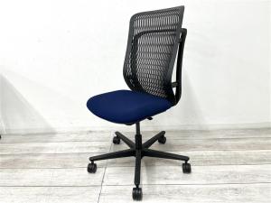 【定価約6万円】【快適な座り心地とシンプルな操作性！カラーのハイバックチェア！】■ウチダ（UCHIDA）製　AJ（エージェイ）チェア 　肘無し　ハイバック　■ブルー　■背面樹脂メッシュ（ヌードタイプ）