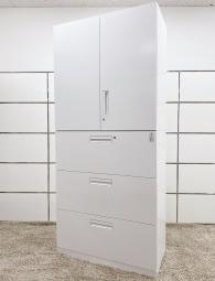 【在庫入替セール品！】/オススメ(おすすめ) /人気商品【弊社使用欄：A00984460/A00981592】定番シリーズ！収納量抜群！観音開き＋引き出しタイプのキャビネットセット！■コクヨ/エディア/ホワイト