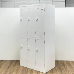 【今ならロット提案可能！】中古では珍しいダイヤル式6人用ロッカー！人気の高い横3列縦2段タイプ！！【外部倉庫在庫品】【AO】
 ■コクヨ/LK/ホワイト