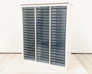 希少！クリスタルトレー書庫！書類や備品の整理におすすめ！ ■オカムラ\レクトライン/ホワイト　
整理ケース／クリスタルトレイキャビネット　トレーA4浅型タイプ 　3列21段【外部倉庫在庫品】【AO】【TOGS】